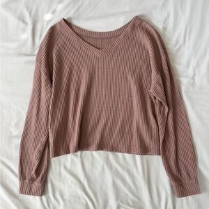 Cozy Aeropostale Mauve Waffle Knit Sweater
